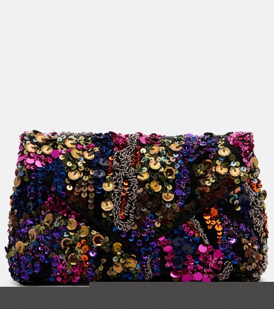 dries van noten envelope medium sequined satin clutch