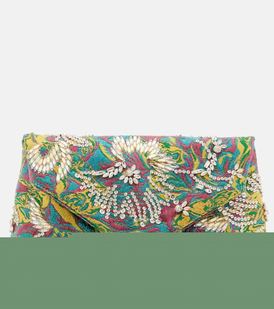 dries van noten envelope small embellished jacquard clutch