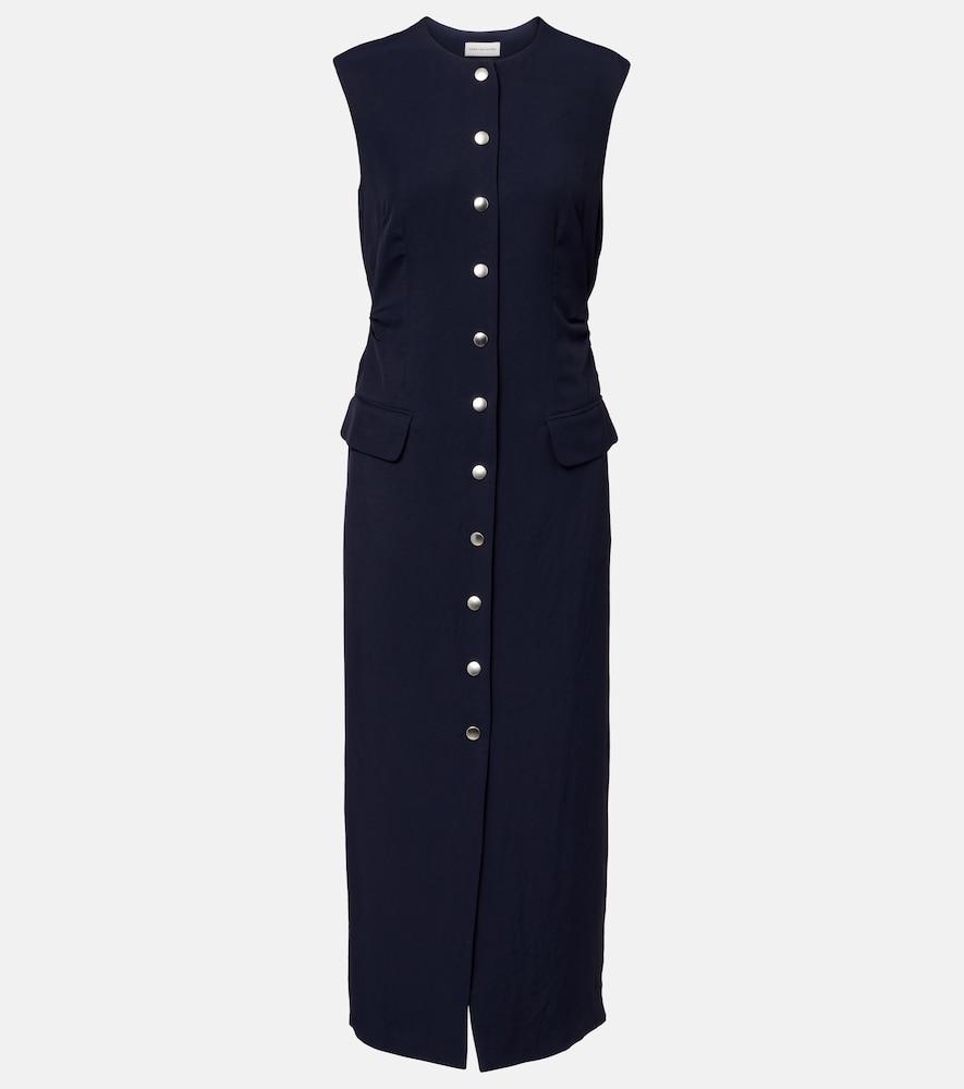 dries van noten gabardine midi dress