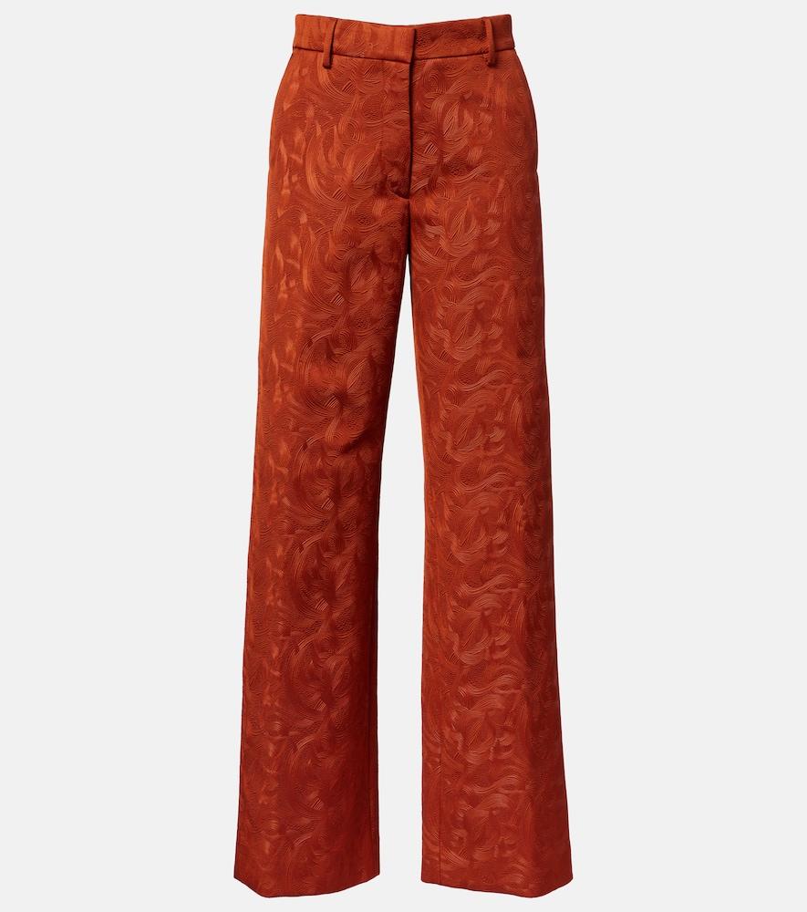 dries van noten jacquard straight pants