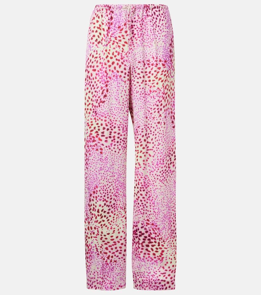 dries van noten jacquard wide-leg pants