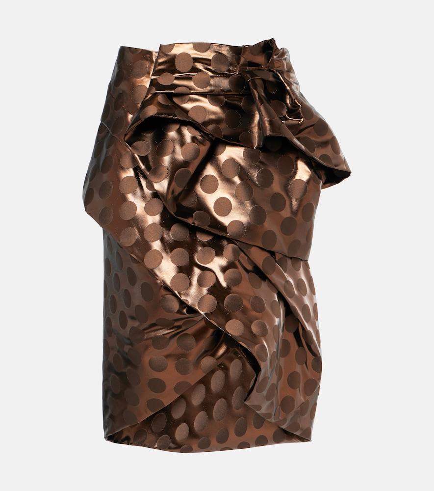 dries van noten lamé midi skirt
