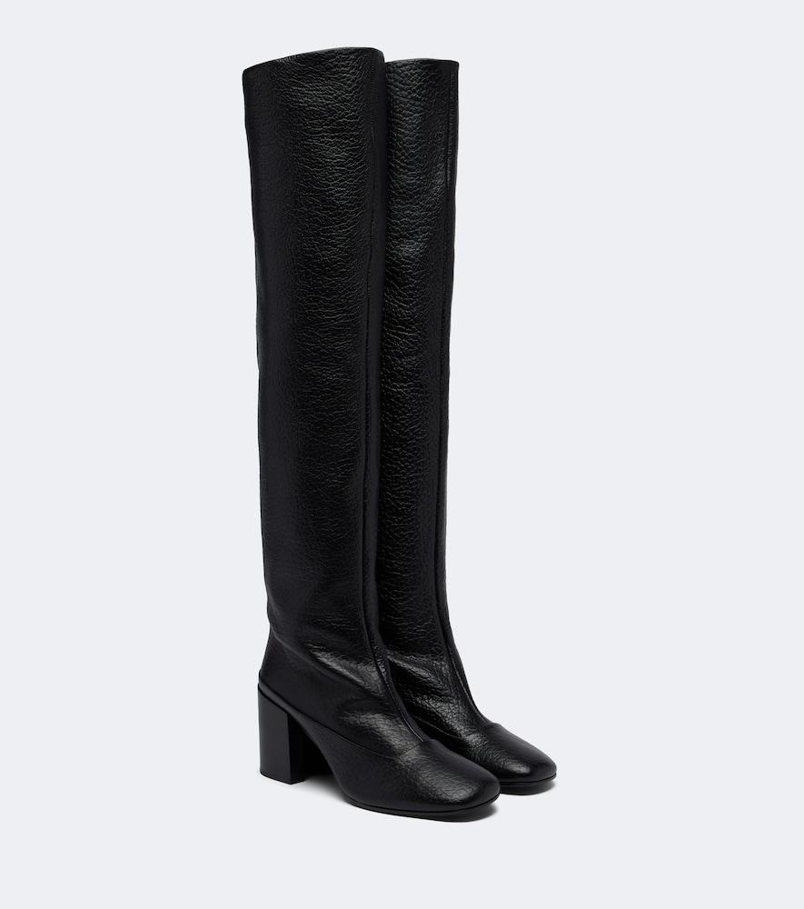 dries van noten leather knee-high boots