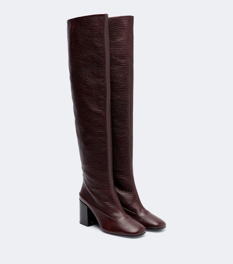 dries van noten leather over-the-knee boots