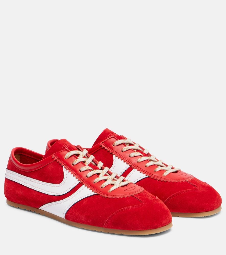 dries van noten leather-trimmed suede sneakers
