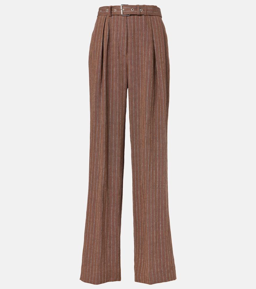 dries van noten linen-blend wide-leg pants