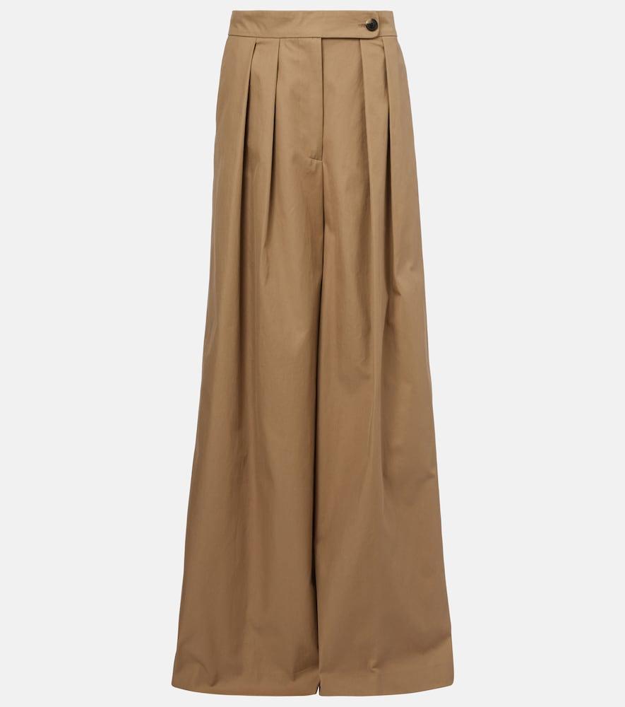 dries van noten low-rise cotton twill wide-leg pants