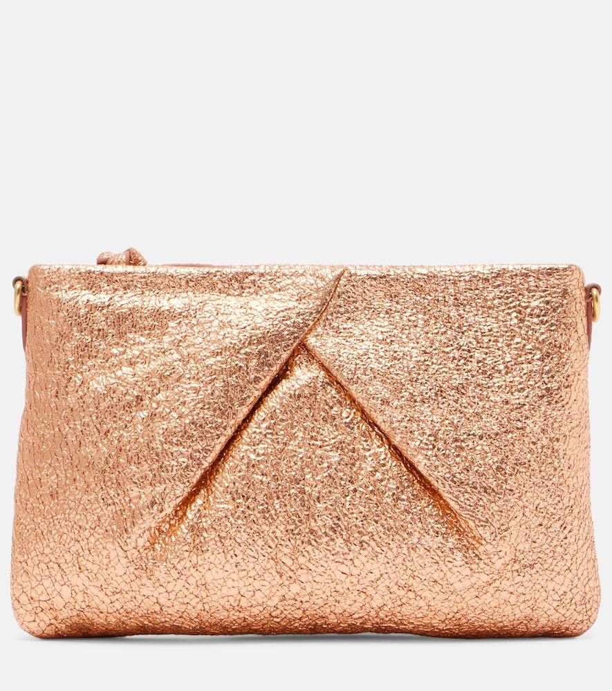 dries van noten metallic leather clutch