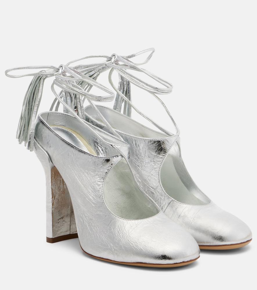 dries van noten metallic leather mules