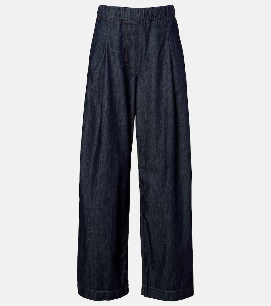 dries van noten pleated high-rise wide-leg jeans