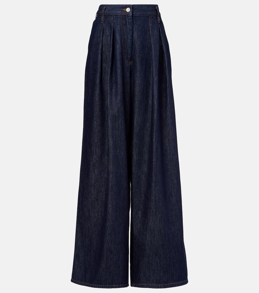 dries van noten pleated high-rise wide-leg jeans