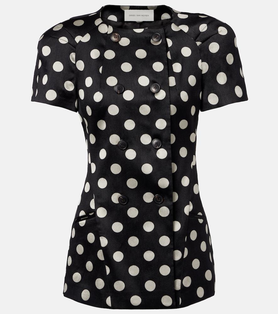 dries van noten polka-dot double-breasted blazer