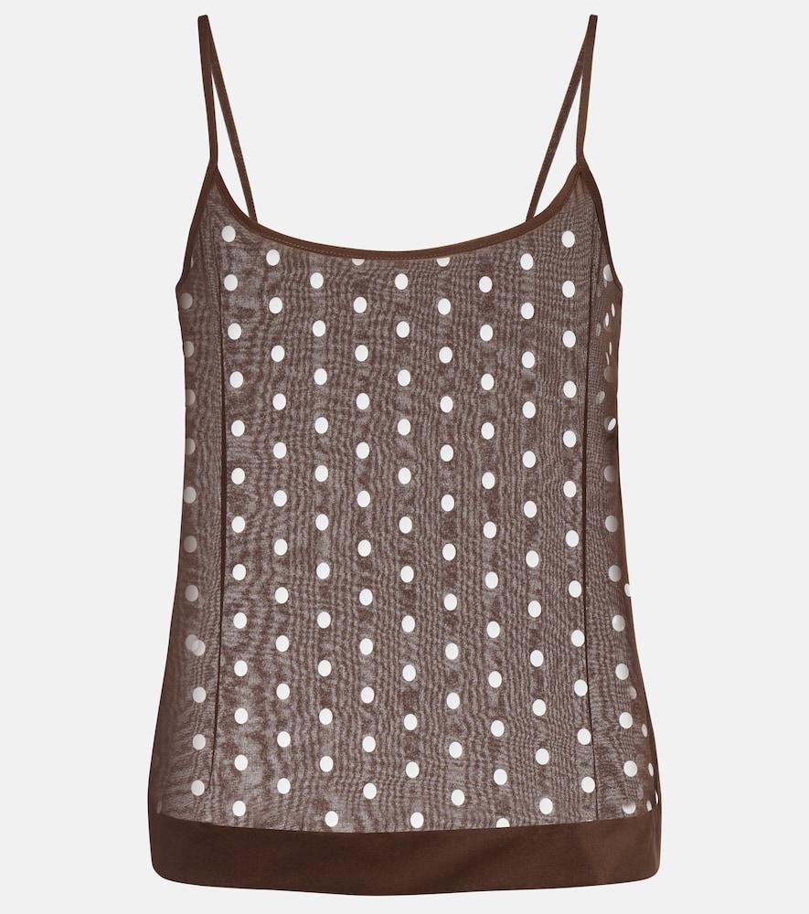 dries van noten polka-dot silk-blend tank top
