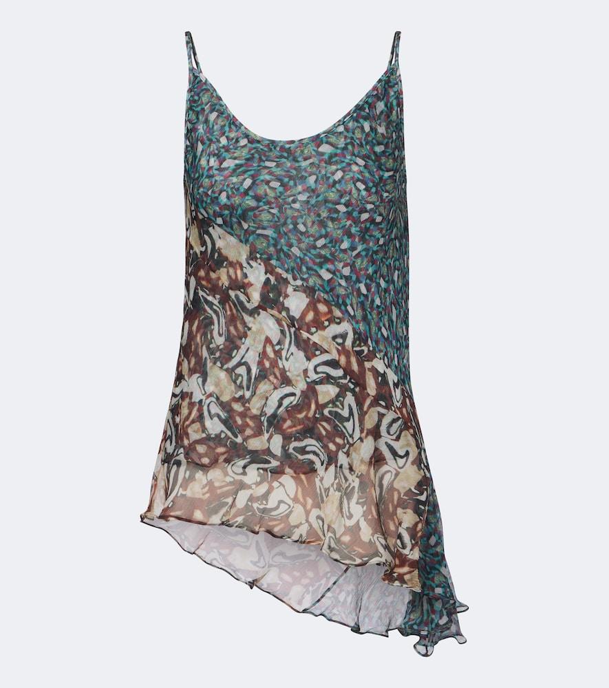 dries van noten printed asymmetric top