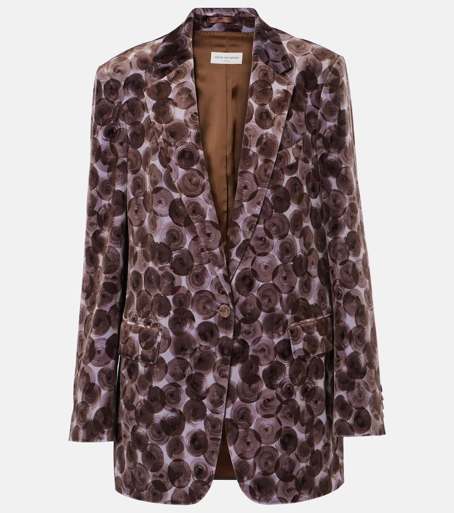 dries van noten printed cotton-blend blazer