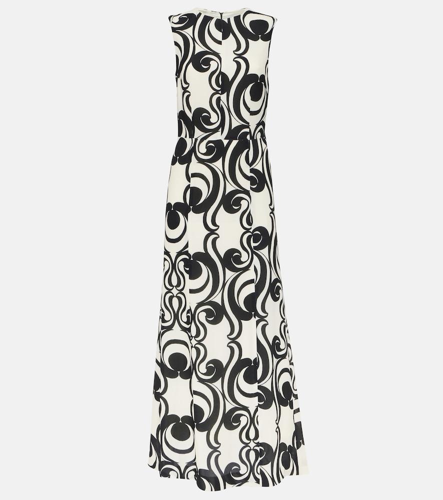 dries van noten printed crêpe maxi dress