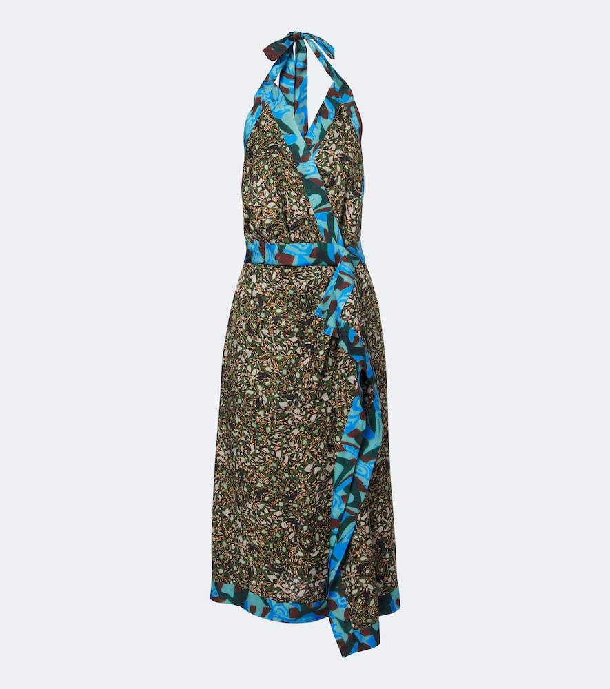 dries van noten printed halterneck midi dress
