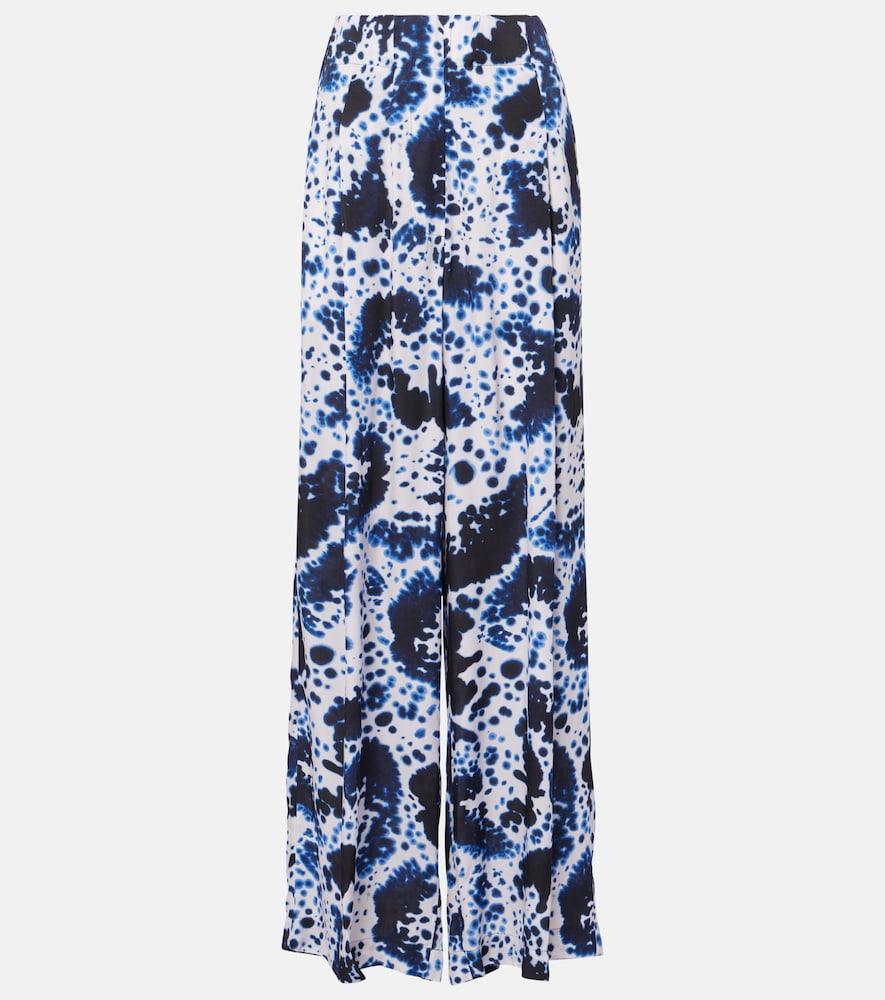 dries van noten printed high-rise wide-leg pants
