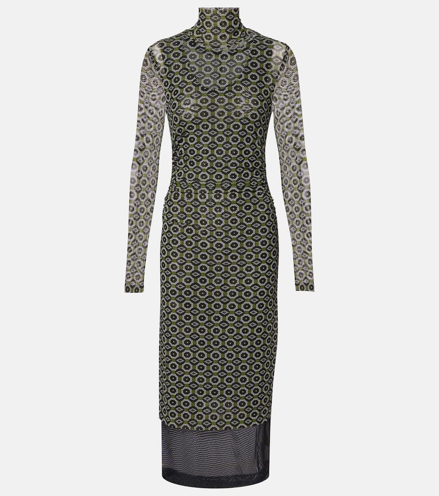 dries van noten printed midi dress