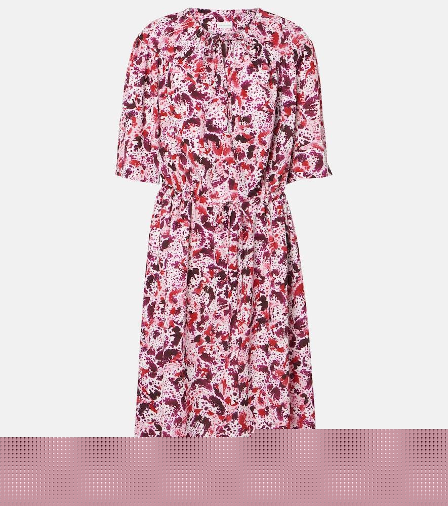 dries van noten printed midi dress
