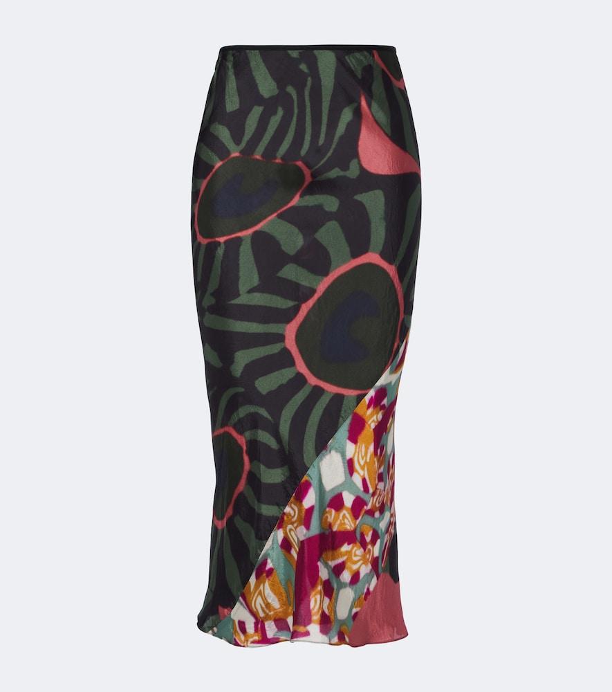 dries van noten printed midi skirt