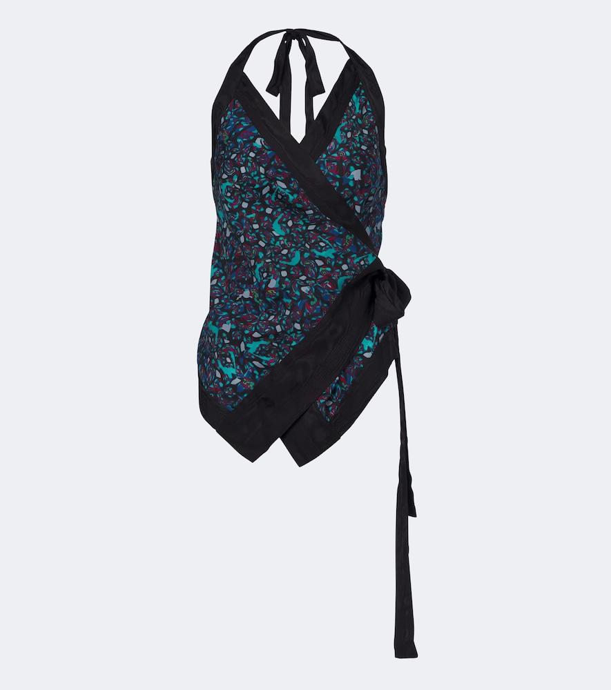dries van noten printed moiré wrap top