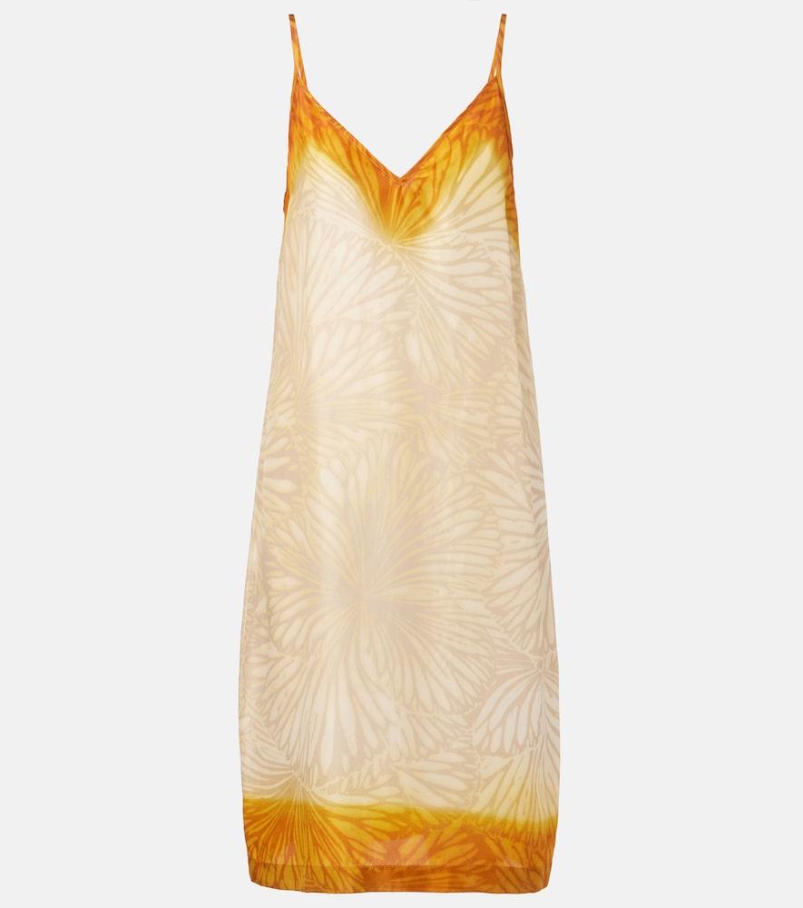 dries van noten printed ombré silk slip dress