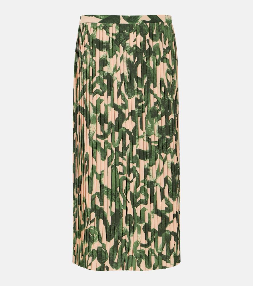 dries van noten printed pleated midi skirt