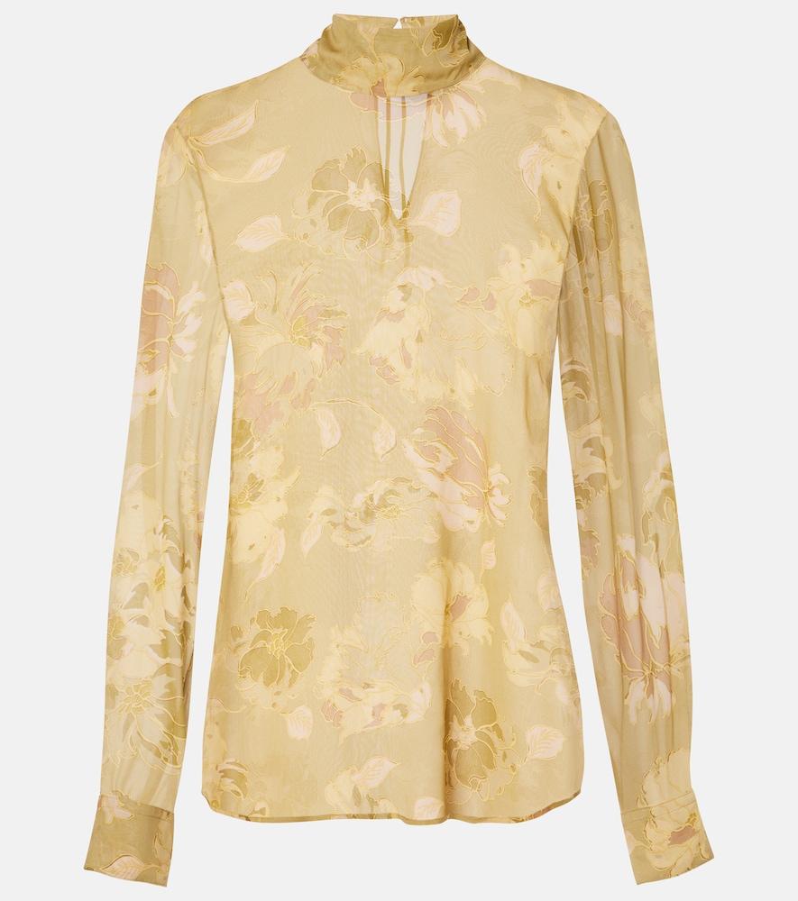 dries van noten printed sheer top