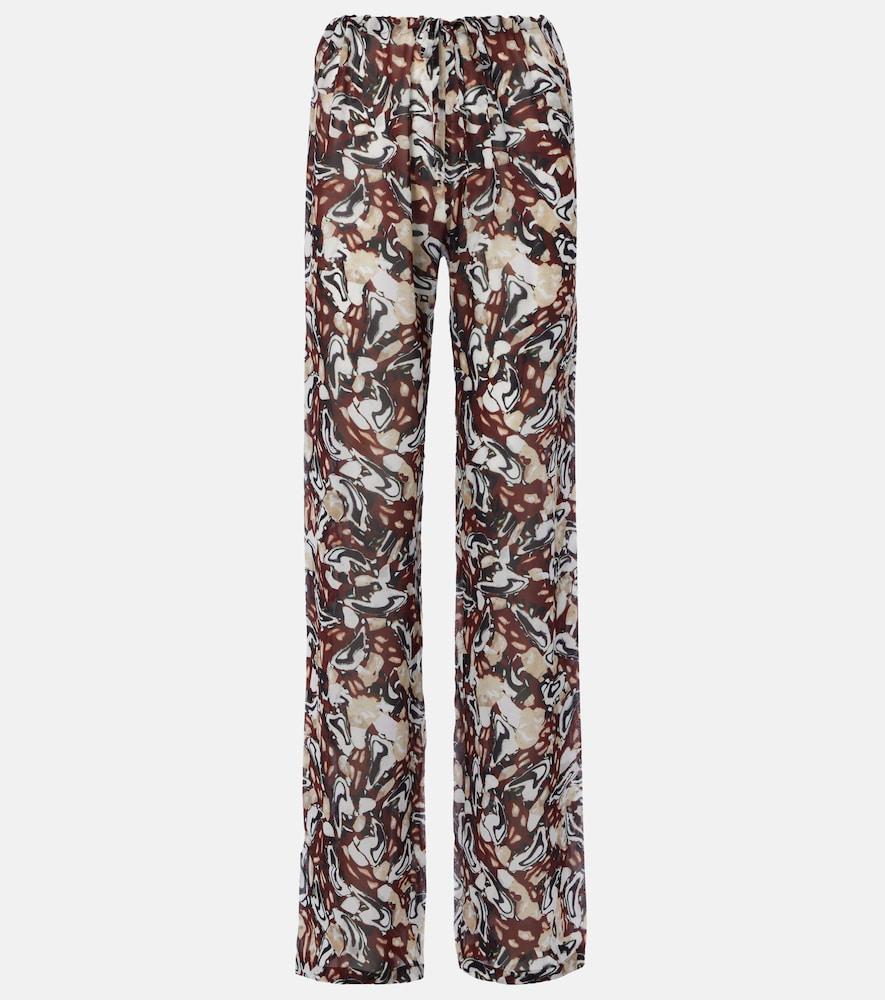 dries van noten printed straight pants