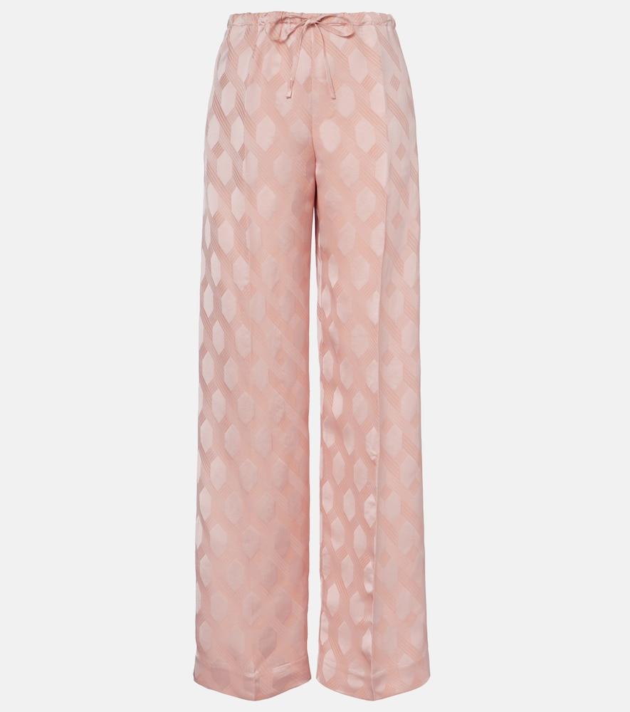 dries van noten printed wide-leg pants