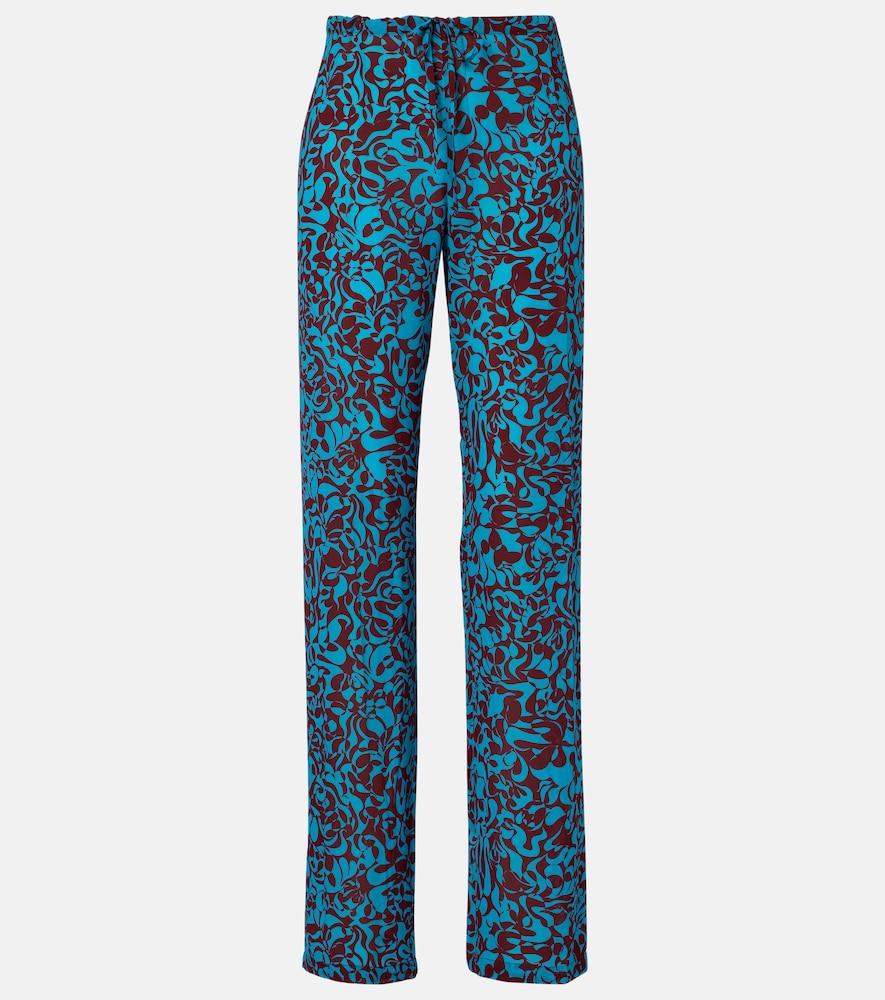 dries van noten printed wide-leg pants