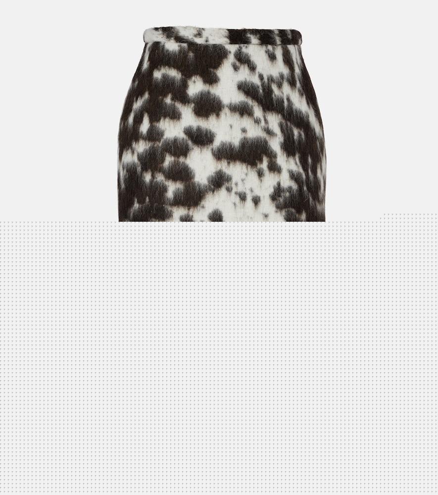 dries van noten printed wool-blend midi skirt