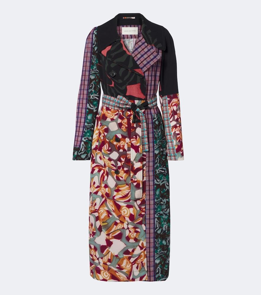 dries van noten printed wrap coat