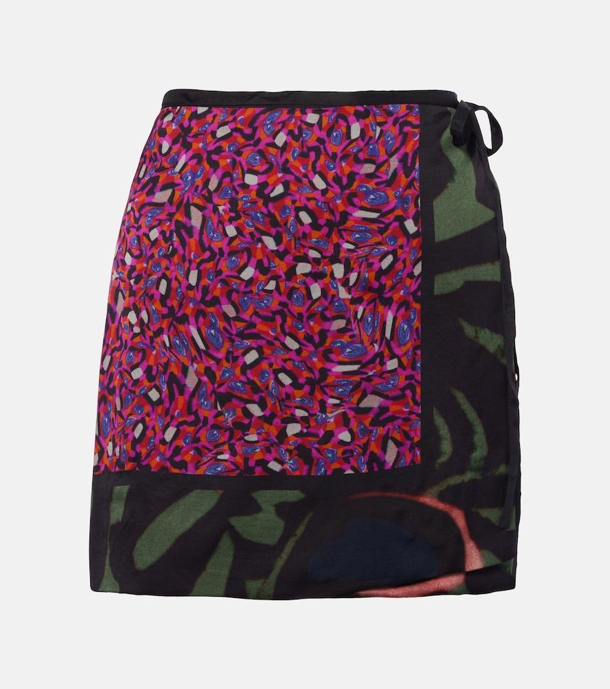 dries van noten printed wrap skirt