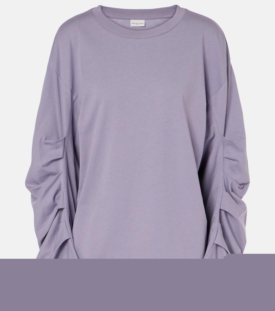dries van noten ruched cotton jersey sweatshirt