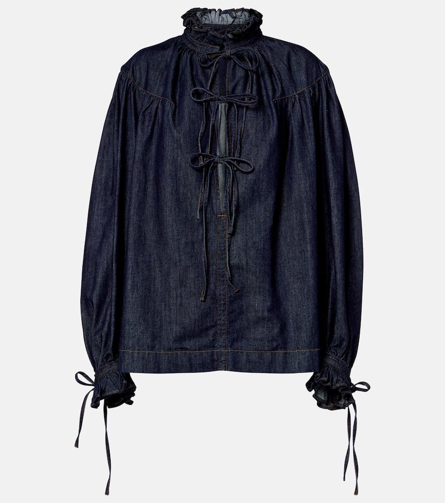 dries van noten ruffled cotton blouse