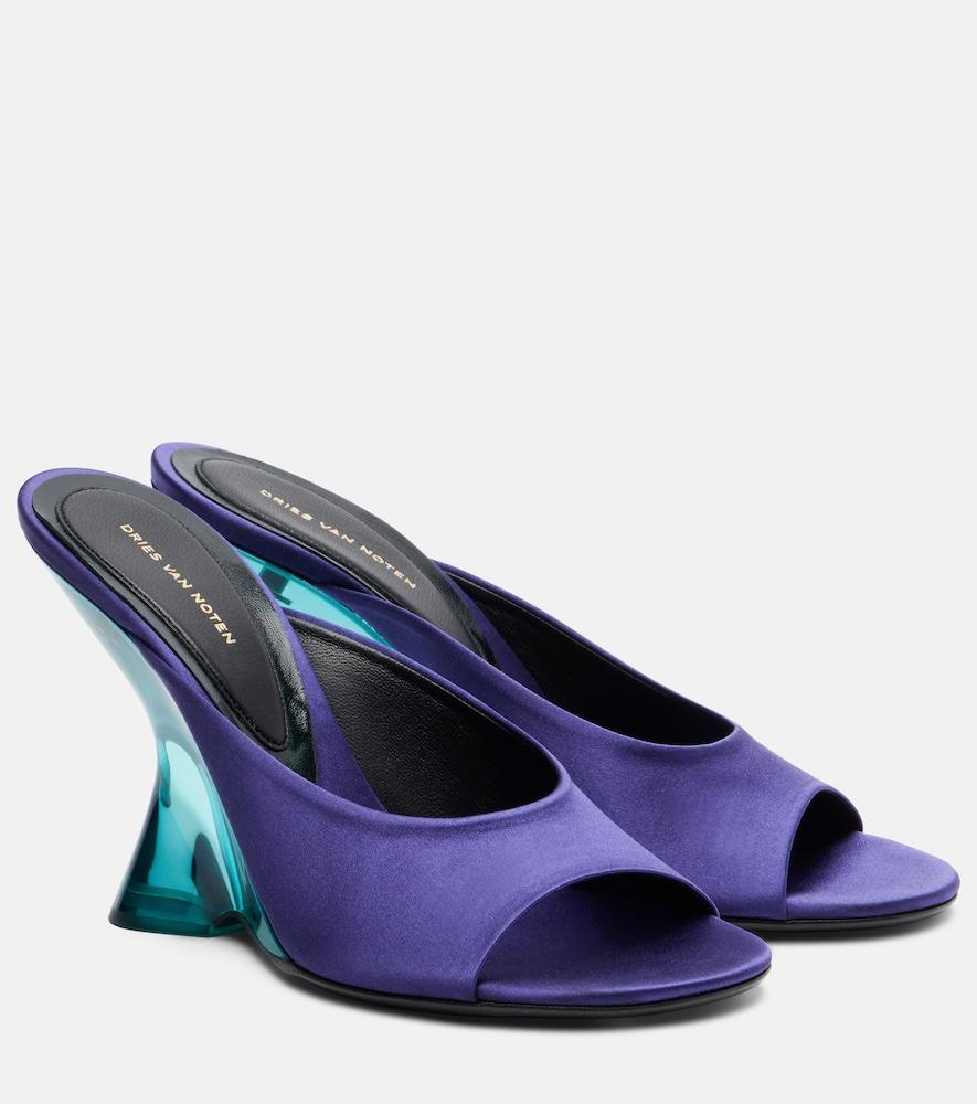 dries van noten satin wedge mules