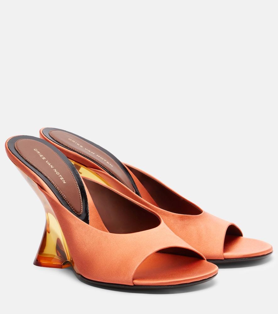 dries van noten satin wedge mules