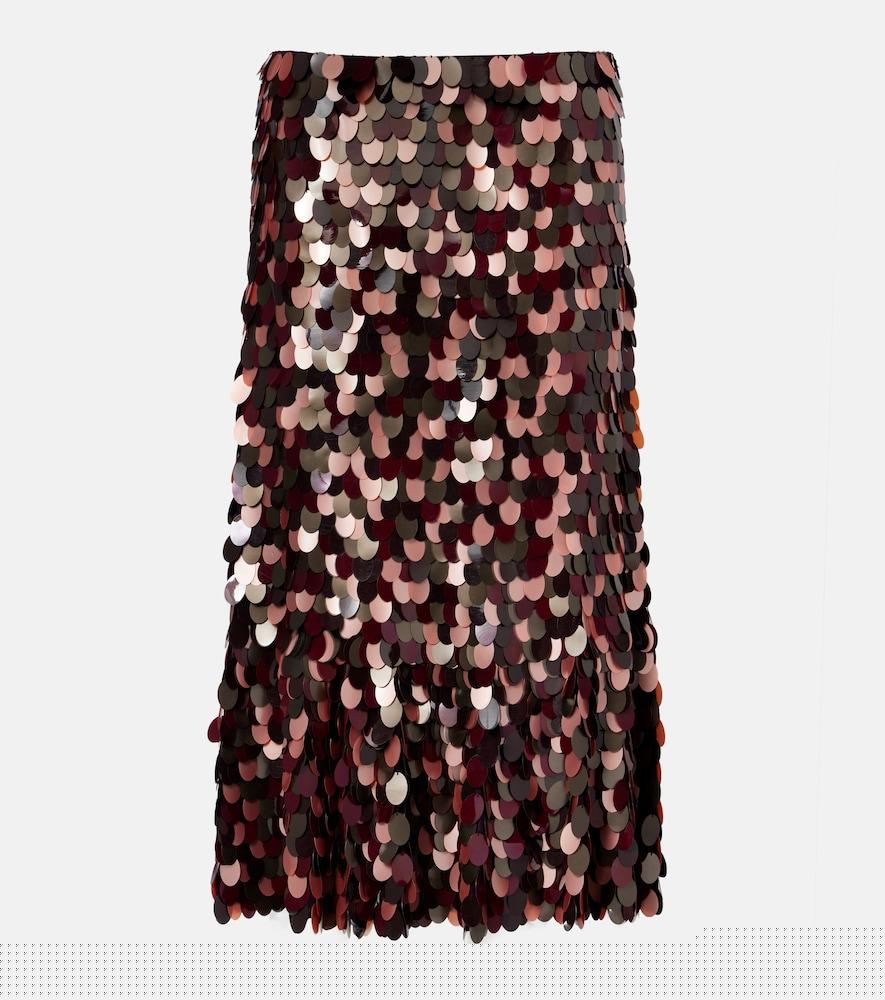 dries van noten sequined midi skirt