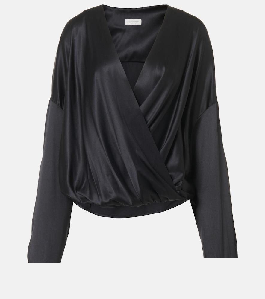 dries van noten silk-blend satin blouse