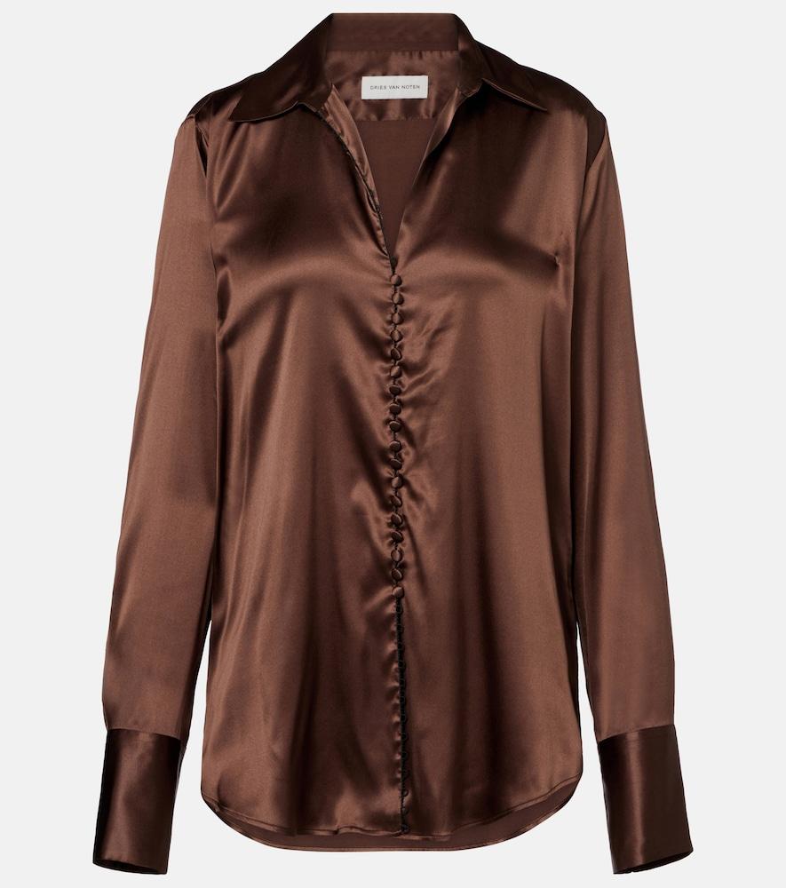 dries van noten silk-blend shirt
