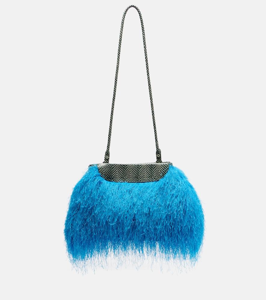 dries van noten small leather-trimmed crossbody bag