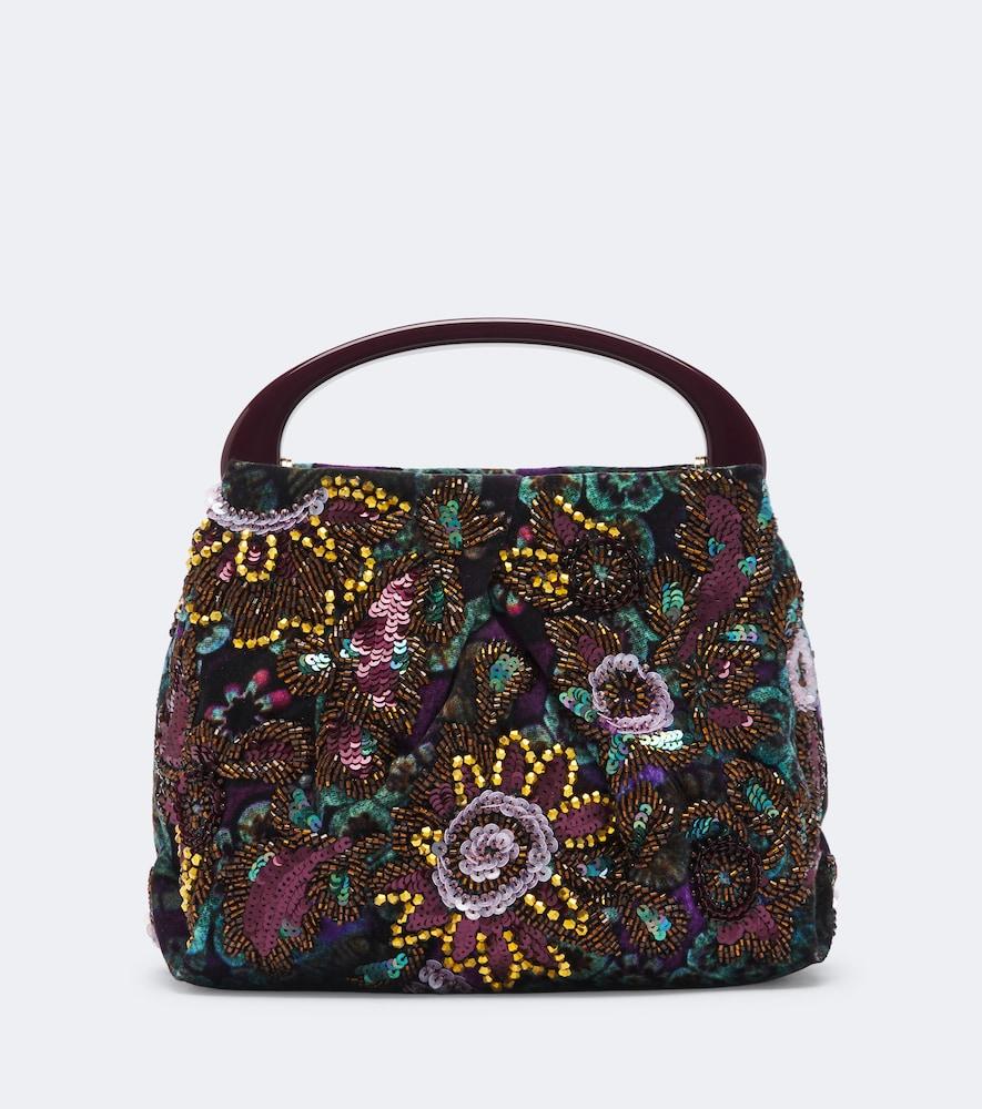 dries van noten small sequined top-handle bag