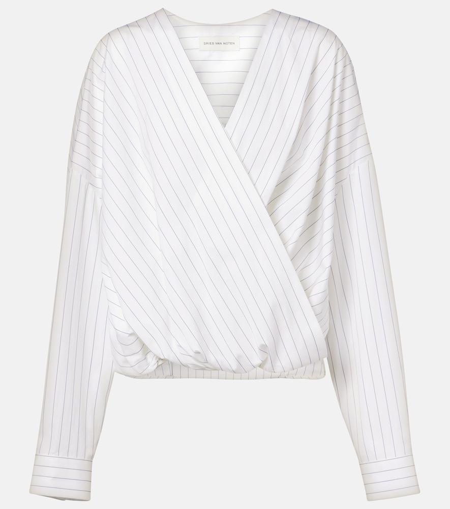 dries van noten striped cotton top