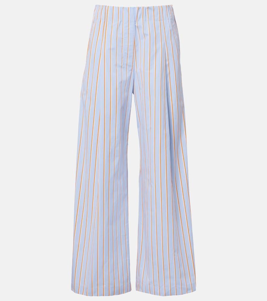 dries van noten striped cotton wide-leg pants