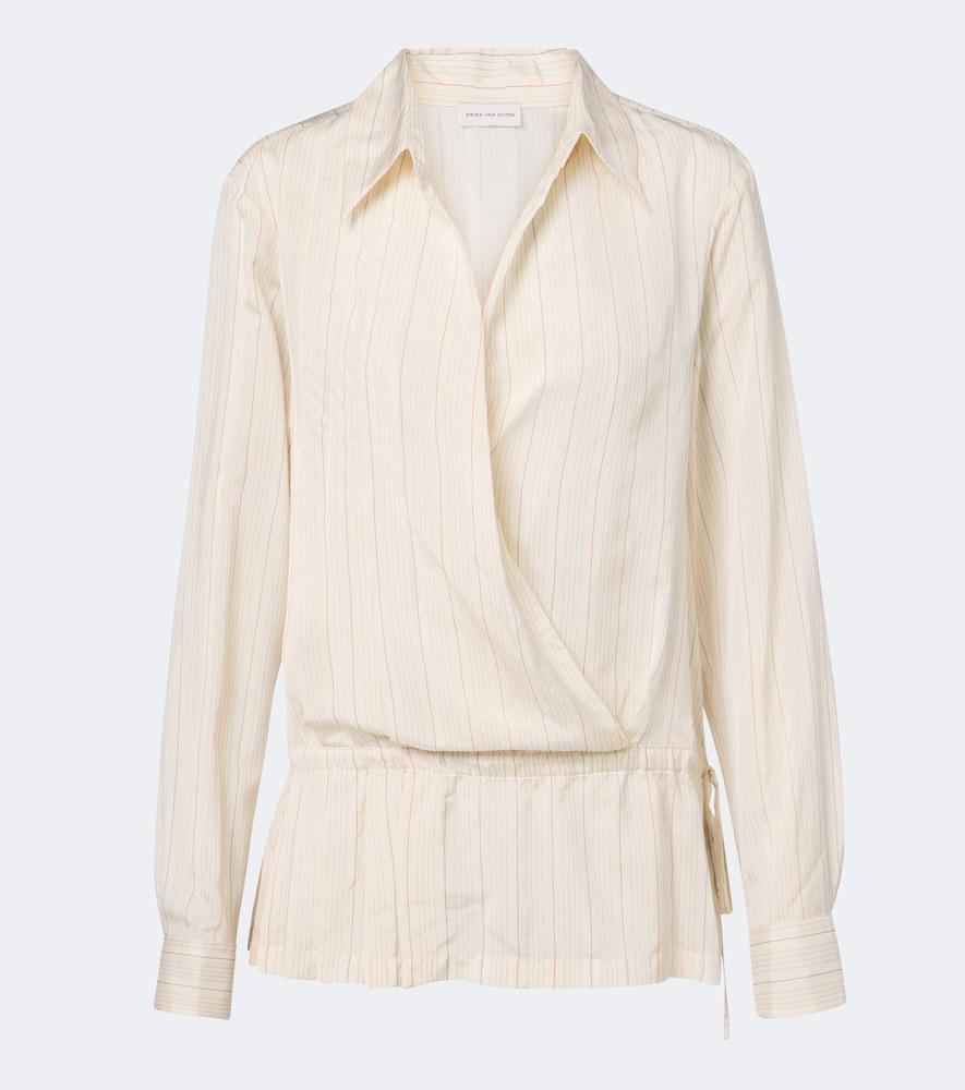 dries van noten striped wrap top