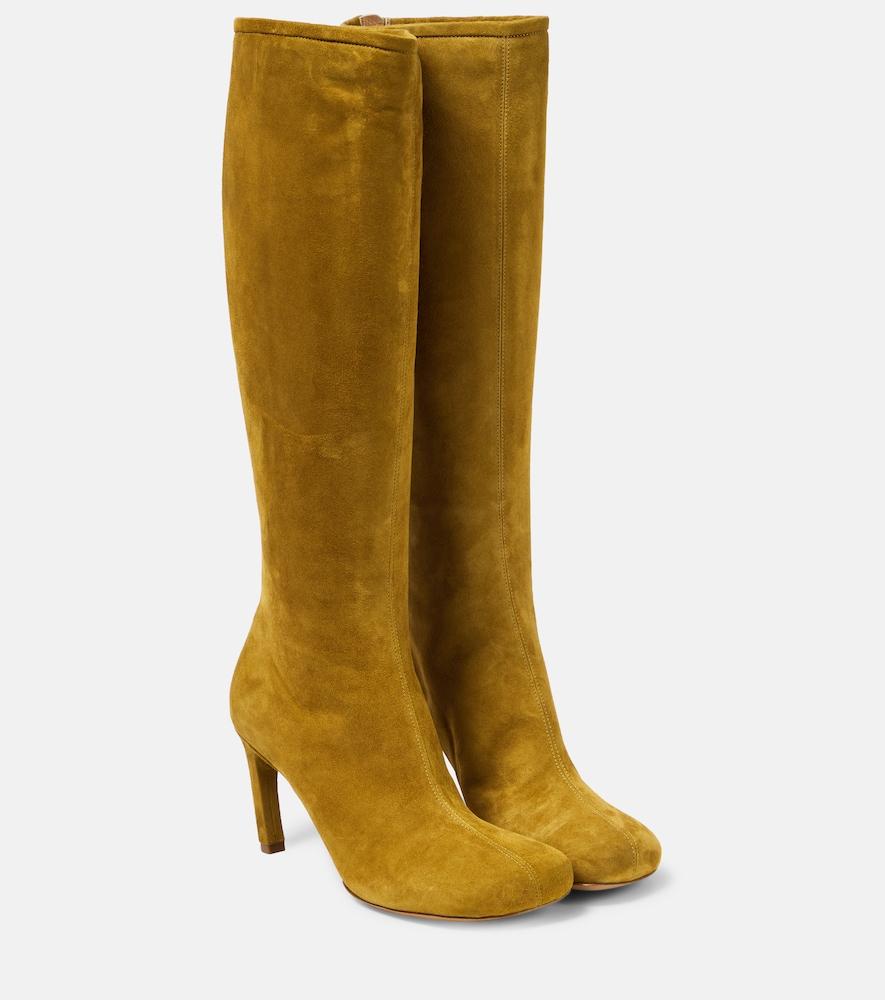dries van noten suede knee-high boots