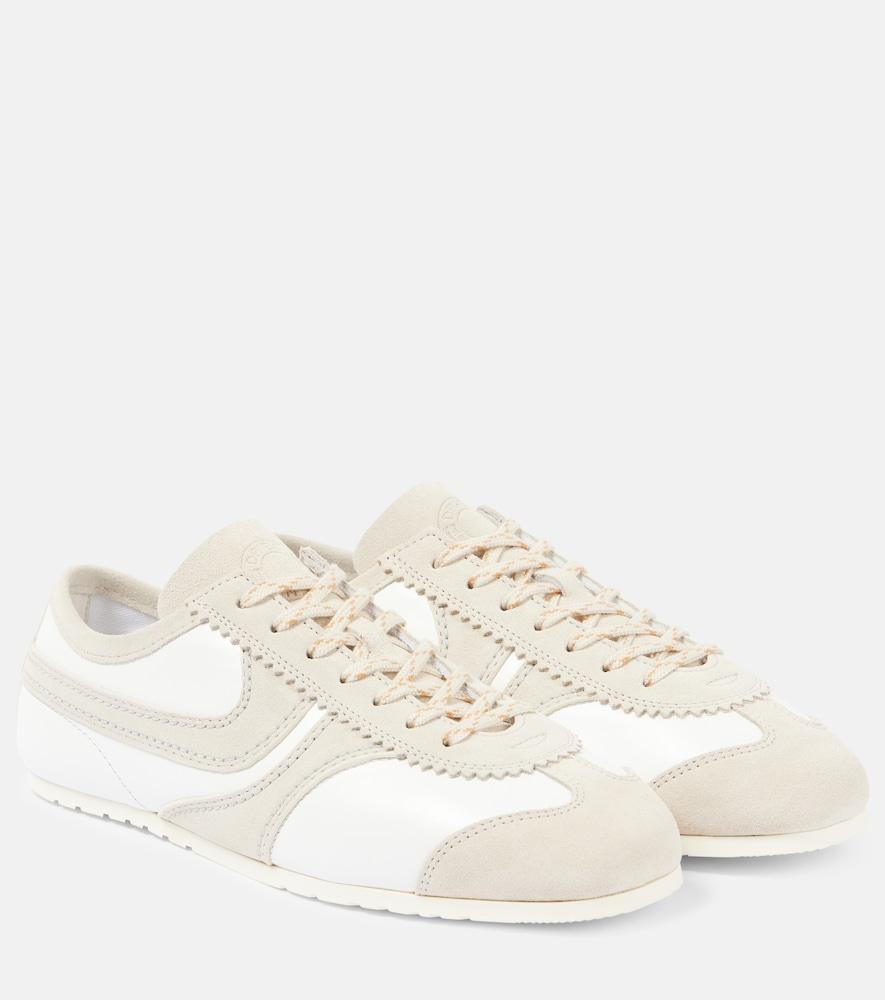 dries van noten suede-trimmed leather sneakers