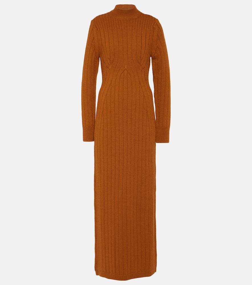 dries van noten teagan cable-knit wool maxi dress